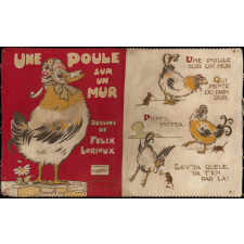 Une poule sur un mur.