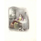 Mère et enfant au berceau. 