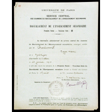 Baccalauréat de l'Enseignement secondaire.