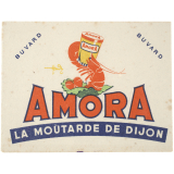 Buvard publicitaire. Amora - La moutarde de Dijon.