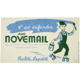 Buvard publicitaire. Novemail. Garçon sur patins à roulettes. 