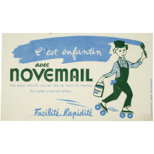 Buvard publicitaire. Novemail. Garçon sur patins à roulettes.