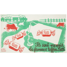 Buvard publicitaire. Ils sont exquis, les fameux toffées Lutti.
