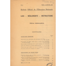Bulletin Officiel de l'Education Nationale. Lois - Règlements - Instructions. N° 3, jeudi 15 janvier 1959 