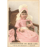 Cartes réclame. Cordonnerie du High-Life. Portraits de fillettes. 