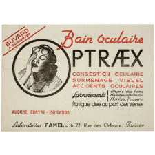 Buvard publicitaire. Bain oculaire Optræx.
