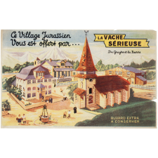 Buvard publicitaire. La Vache Sérieuse. Village jurassien.