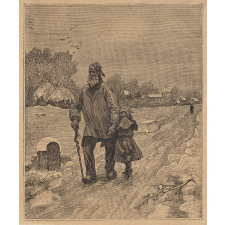 Grand-père et sa petite-fille. Illustration.
