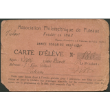 Association Philotechnique de Puteaux - Carte d'élève - Année scolaire 1929-1930