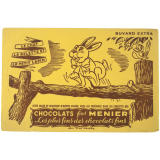 Buvard publicitaire. Le chat, la belette et le petit lapin. Chocolats fins Menier. 