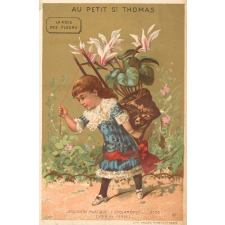 Carte réclame. Au Petit Saint-Thomas. Jardinière rustique (Cyclamènes).