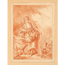 Jeune fille au panier. 