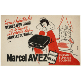 Buvard publicitaire. Articles de voyage Marcel Avez.