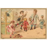 Carte réclame. Au Bon Marché. La Rentrée de l'école. 