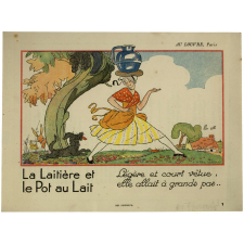 Images réclame à collectionner. Au Louvre, Paris. La Laitière et le Pot au Lait.