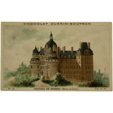 Chocolat Guérin-Boutron - 72 châteaux historiques - n° 12 château de Cinq-Mars (Indre-et-Loire) - n° 58 château de Brissac (Maine-et-Loire).
