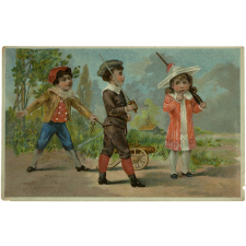 Images à collectionner. Jeux d'enfants. Parodie militaire.