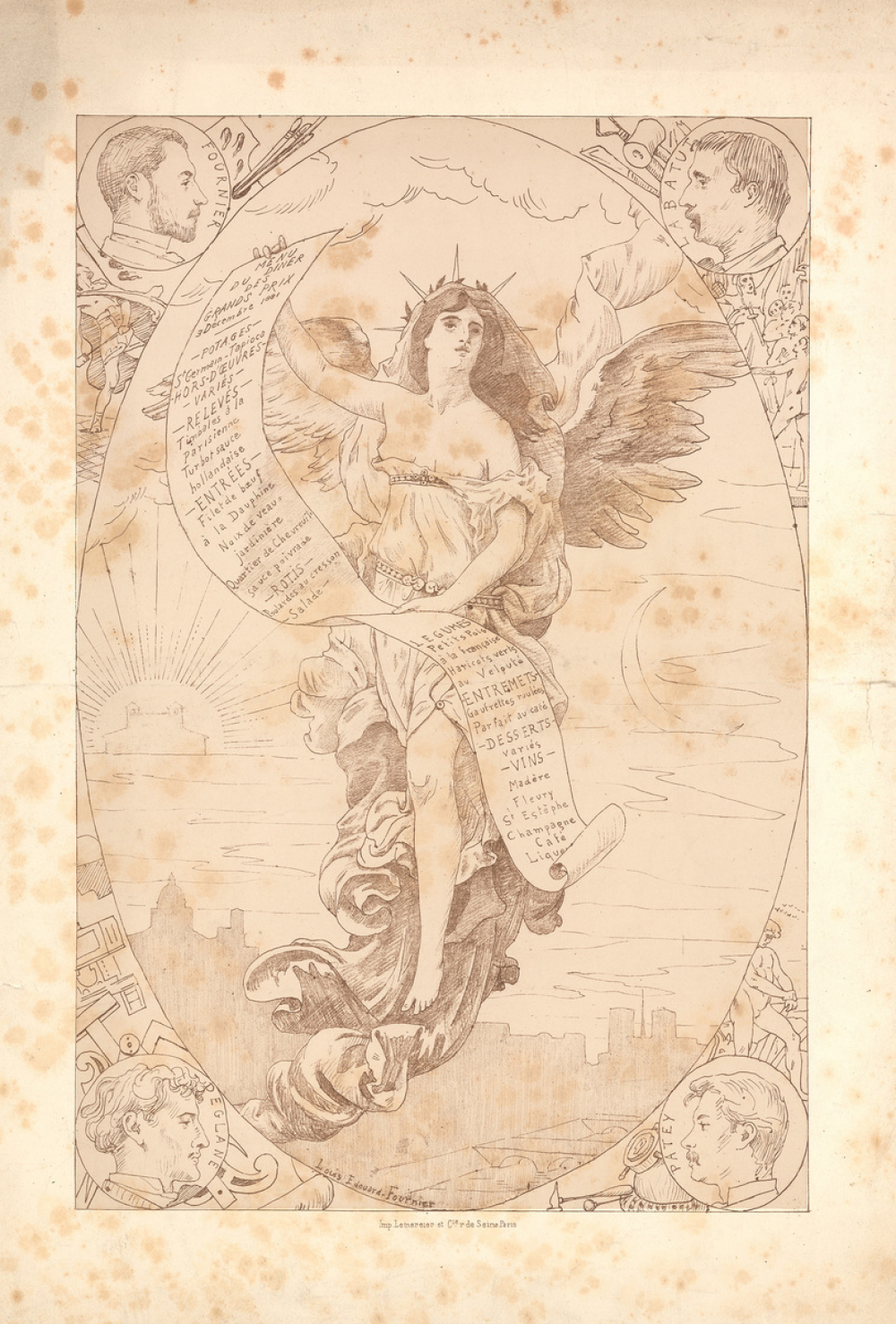 Menu du dîner des Grands Prix. 3 Décembre 1881.