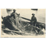 Collection de Cartes Postales classées méthodiquement pour l'Enseignement de la Géographie et accompagnées d'une notice  explicative rédigée sous la forme d'une leçon s'adressant à des enfants - Collection n°3 - La Mer B) Pêche et Industries.