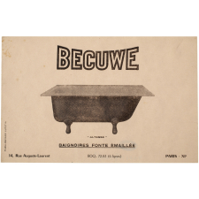 Buvard publicitaire. Becuwe. Baignoires fonte émaillée Altesse.