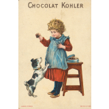 Carte réclame. Chocolat Kohler. Portrait d'enfant. 