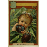 Cartes réclame. Véritable extrait de viande Liebig. Les fruits. 