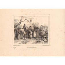 Alphabet moral et philosophique à l'usage des petits et des grands enfans. V. Vivandière. La vivandière française a la coeur bon... elle est fraîche à toucher.
