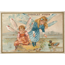 Carte réclame. Chocolat Hugon. Les Libellules.