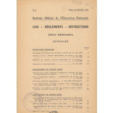 Bulletin Officiel de l'Education Nationale. Lois - Règlements - Instructions. N°5, jeudi 29 janvier 1959
