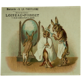 Cartes réclame. Mercerie - A La Chatelaine. Portraits d'animaux. 
