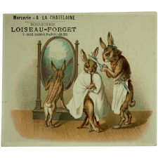 Cartes réclame. Mercerie - A La Chatelaine. Portraits d'animaux.