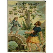 Cartes réclame. Fil au Dragon. Fables de La Fontaine. 