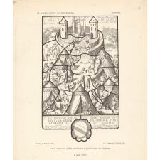 Vitrail allégorique (1589), actuellement à la bibliothèque de Strasbourg. Le Moyen Age et la Renaissance - Universités.