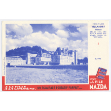 Buvard publicitaire. Villandry. Pile Mazda.