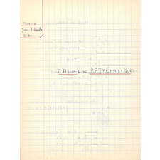 Cahier de mathématiques