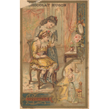 Carte réclame. Chocolat Hugon. Coquetterie.