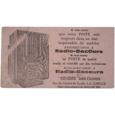 Buvard publicitaire. Radio-Secours Société d'Assurances.