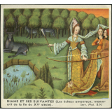 Image d'histoire - Enluminure - Diane et ses suivantes (Les échecs amoureux, manuscrit de la fin du XVe siècle)