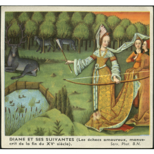 Image d'histoire - Enluminure - Diane et ses suivantes (Les échecs amoureux, manuscrit de la fin du XVe siècle)
