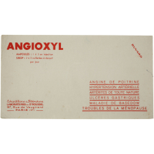 Buvard publicitaire. Angioxyl.