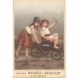 Cartes réclame. Chocolat Magniez-Baussart. Amiens. Portraits d'enfants. 