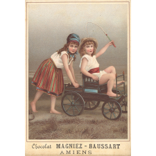 Cartes réclame. Chocolat Magniez-Baussart. Amiens. Portraits d'enfants.