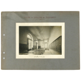 Lycée de garçons de Chambéry , salle d'études, classe de première, le vestibule de la salle d'études et la bibliothèque générale.