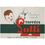 Buvard publicitaire. Toffées Lutti. Bonbons exquis.