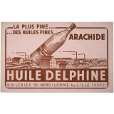 Buvard publicitaire. Huile Delphine.