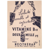 Buvard publicitaire. Néothérap. Soluté buvable de Vitamine B12.