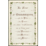 Image religieuse. Le jour de la 1re Communion .