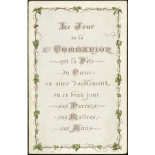Image religieuse. Le jour de la 1re Communion .