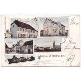 Gruss aus Westhofen i. Elsass - Gemeindehaus - Kath. Schule - Birisgasse - Evang. Kirche - Zwingel.