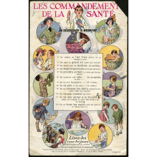 Buvard publicitaire. Les commandements de la santé